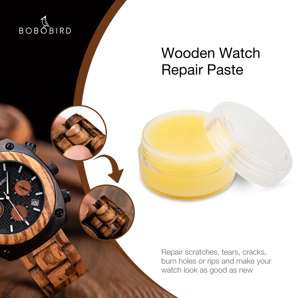 

BOBO BIRD Wooden Watch kit Yellow Cream Repair Scratch Restoration Cracks Rips Special Tool Clean Watches Accseeories