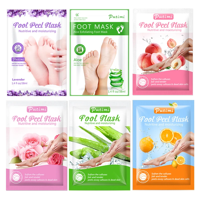 

6Pairs Exfoliating Foot Mask Spa Foot Dead Skin Care Socks Peeling Foot Cream Moisturizing Whitening Repair Pedicure Skin Care