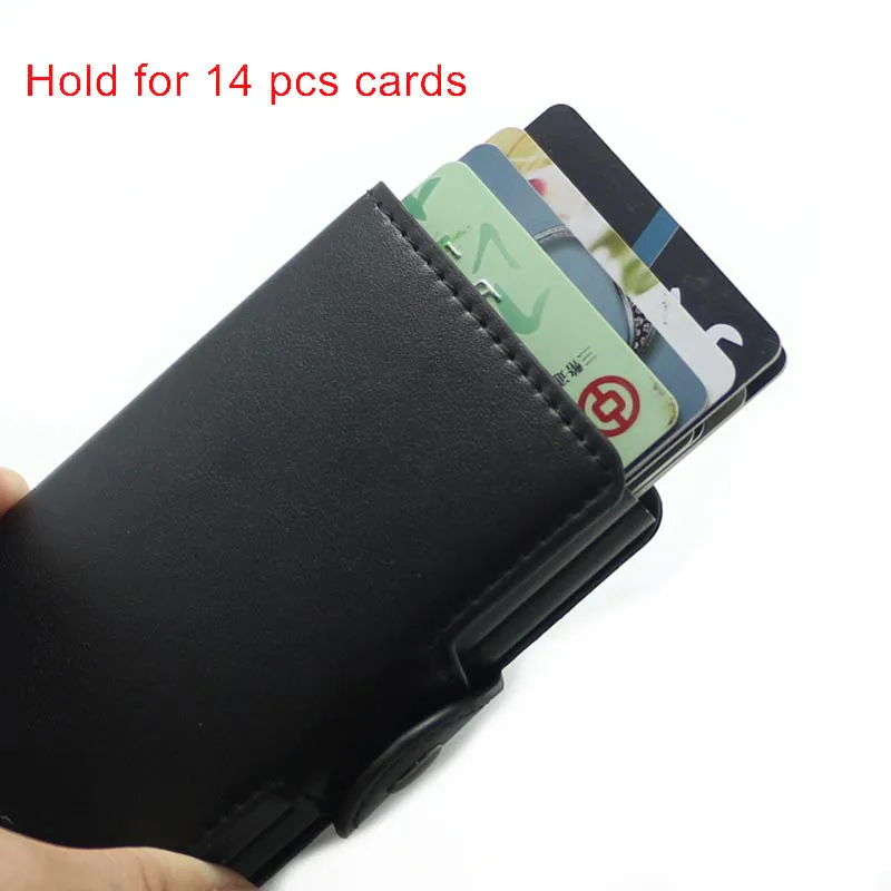 

2021 Men And Women Business Credit Card Holder Metal RFID Double Aluminium Box With Rfid Blocking Travel Card Wallet Purse