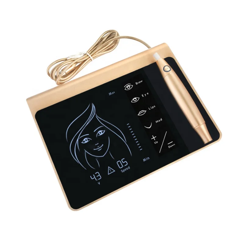 

Wholesale Customized Logo Cosmetic Digital Microblading Permanent Makeup Lip Eyebrow Embroidery Tattoo Machine with Panel