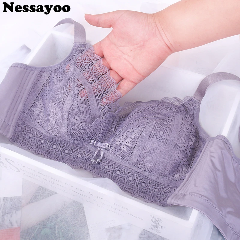 Бюстгальтер-минимайзер Женский пикантное кружевное нижнее белье Бралетт с супер