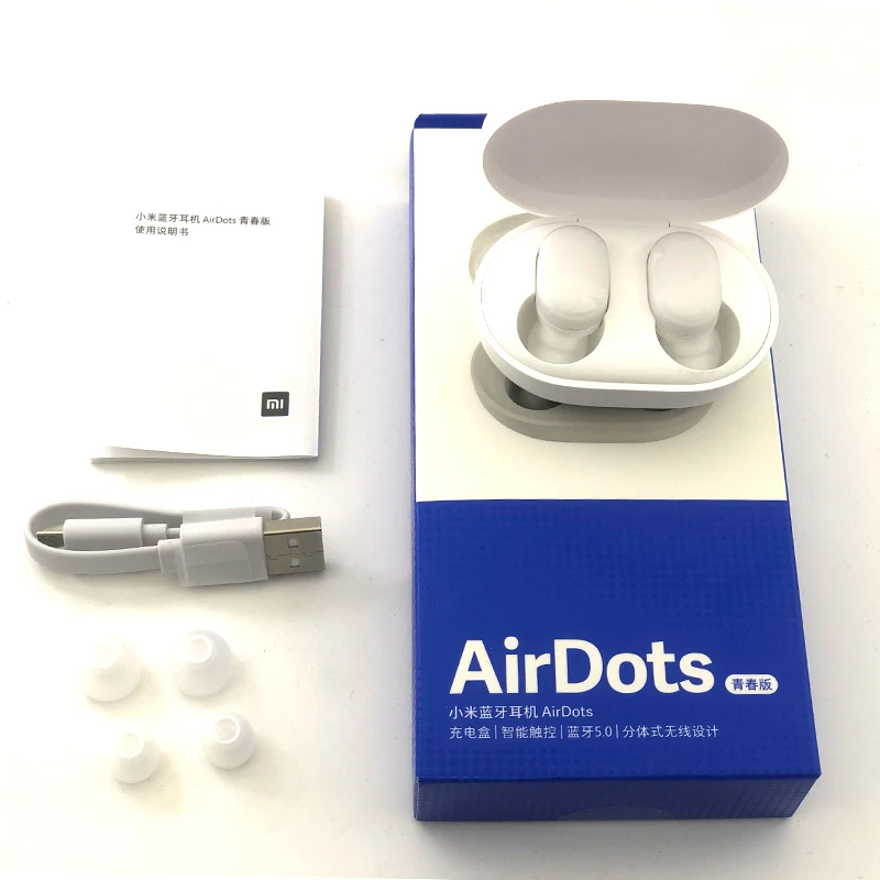 Xiaomi mi AirDots Bluetooth наушники Red mi TWS стерео беспроводные наушники-вкладыши бас наушники Молодежная версия с mi c Handsfree