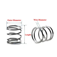 5pcs compression spring wire dia 0 8mm 304 stainless steel y type compressed spring return spring length 60 100mm