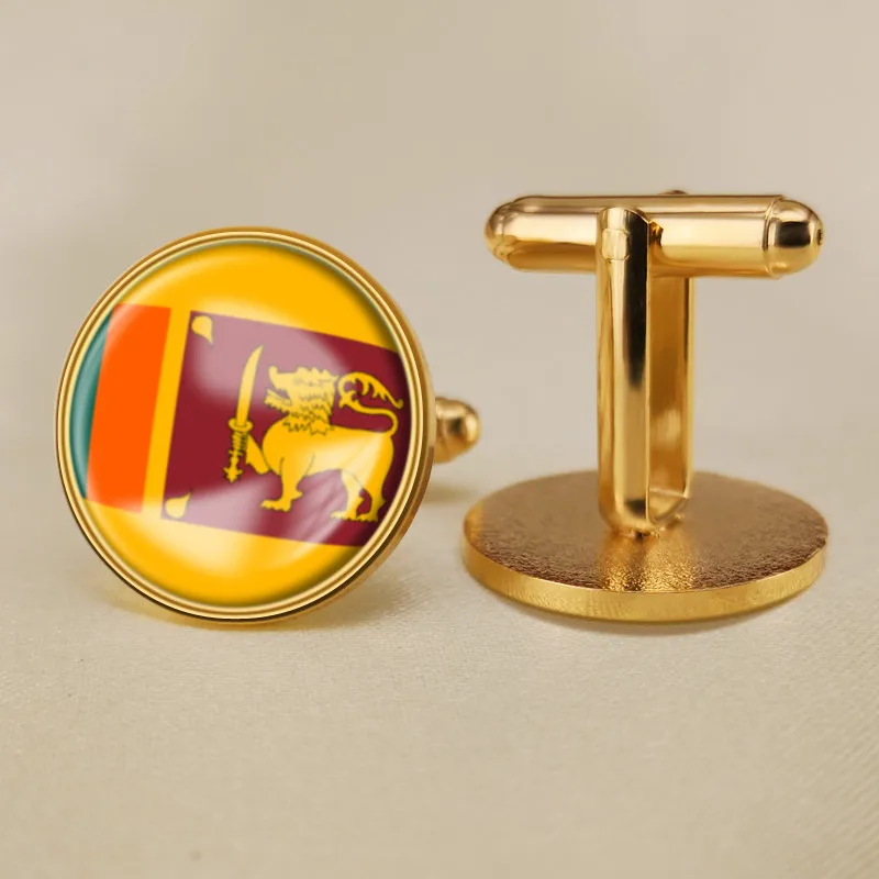 

Coat of Arms of Sri Lanka Sri Lankan Map Flag National Emblem Cufflinks