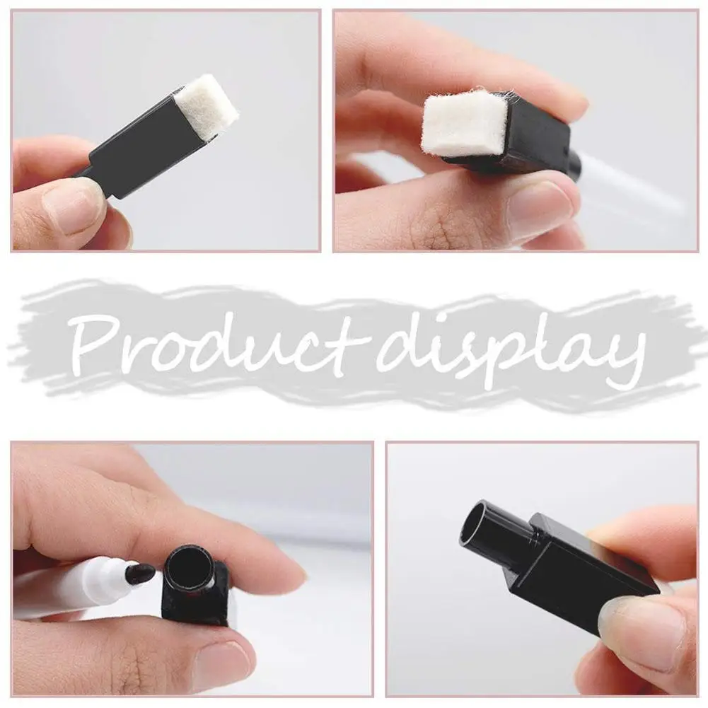 

10pcs Black School Classroom Whiteboard Pen Dry White Student Drawing In Eraser Built Pen Markers Board Children's D4E2