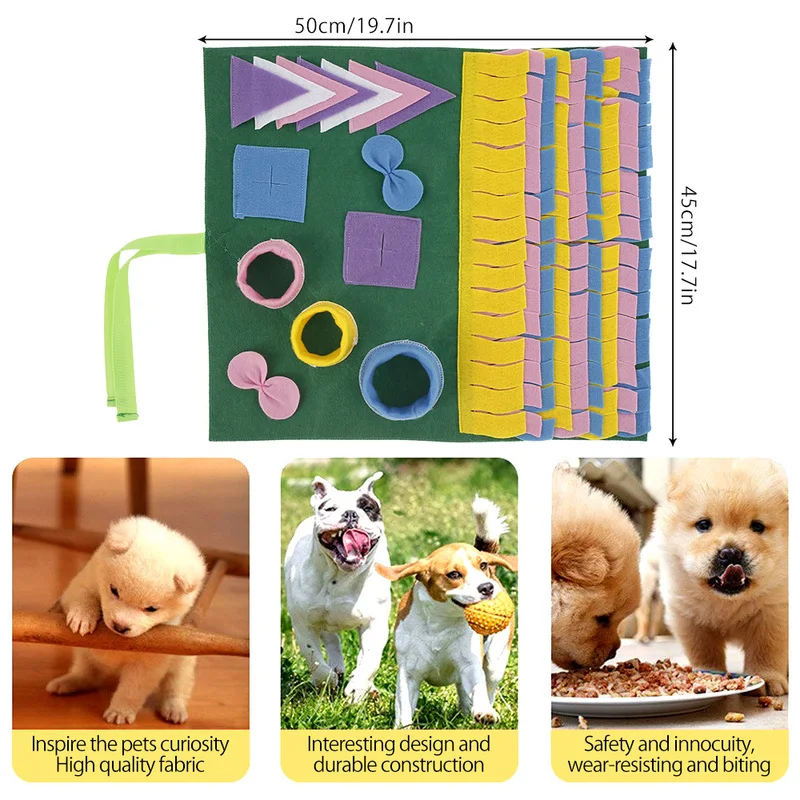 

Pet Dog Snuffle Mat Slow Feeding Mat Washable Foraging Smell Training Puzzle Toy Pet Dog Stress Relief Sniffing Training Blanket