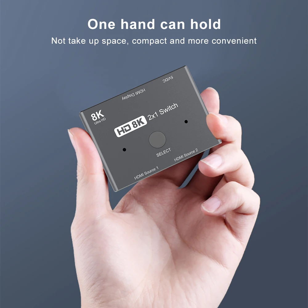 HDMI-совместимый коммутатор 2 в 1 3 порта KVM адаптер 8K @ 60Hz 4K 120Hz 2x1 HD переключатель