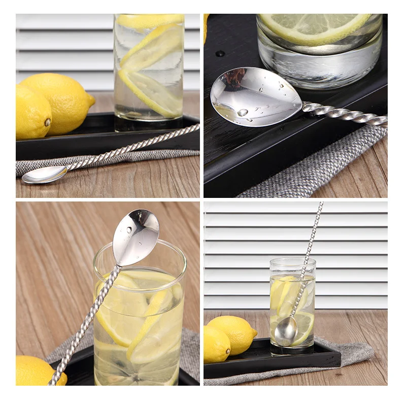 Нержавеющая сталь бар коктейльный витой смешивания Stirrin Ложка Вилка наконечник