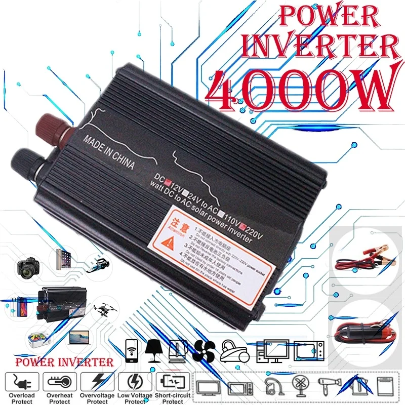 Солнечный инвертор USB 4000W DC 12V к AC 220V солнечный высокого качества автомобильный