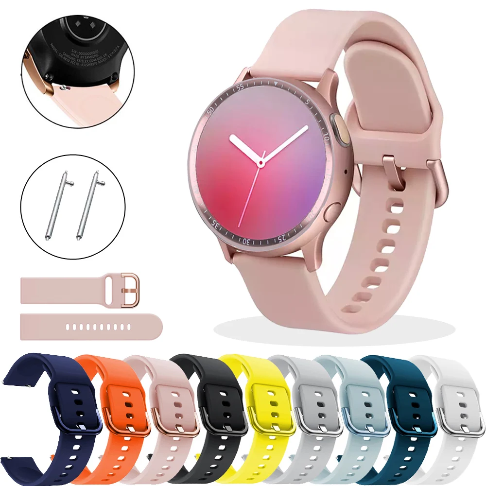 

Ремешок силиконовый для смарт-часов, оригинальный браслет для Samsung Galaxy watch Active 2 40/44 мм/42 мм, для Gear S3 Frontier/S2, 20 22 мм
