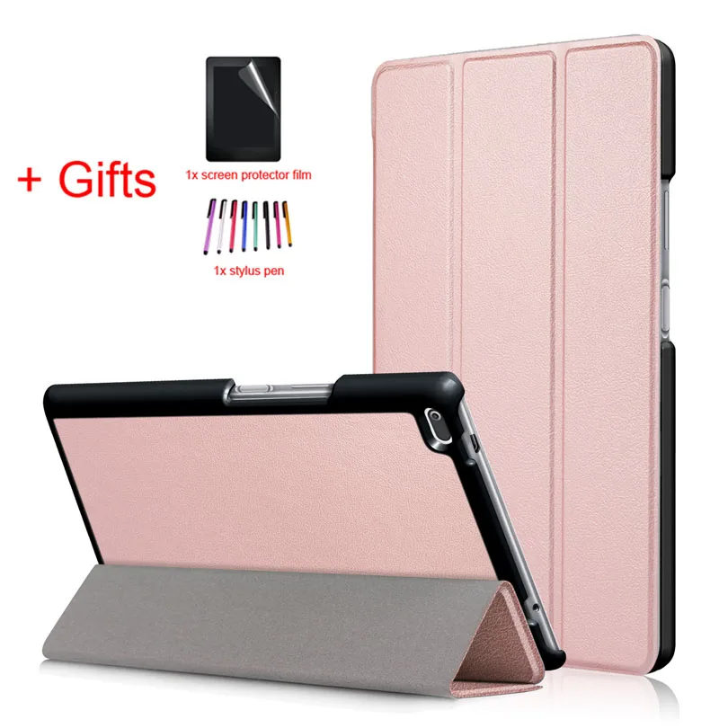 Rose Gold Из искусственной кожи чехол Чехол для lenovo Tab4 Tab 4, 8 TB-8504x TB-8504F TB-8504N TOUCHBeauty TB-850 4, 8 дюймов планшет Funda Чехол-книжка на магните чехол+ Защитная пленка на экран+ подставка для ручек - Цвет: Rose Gold