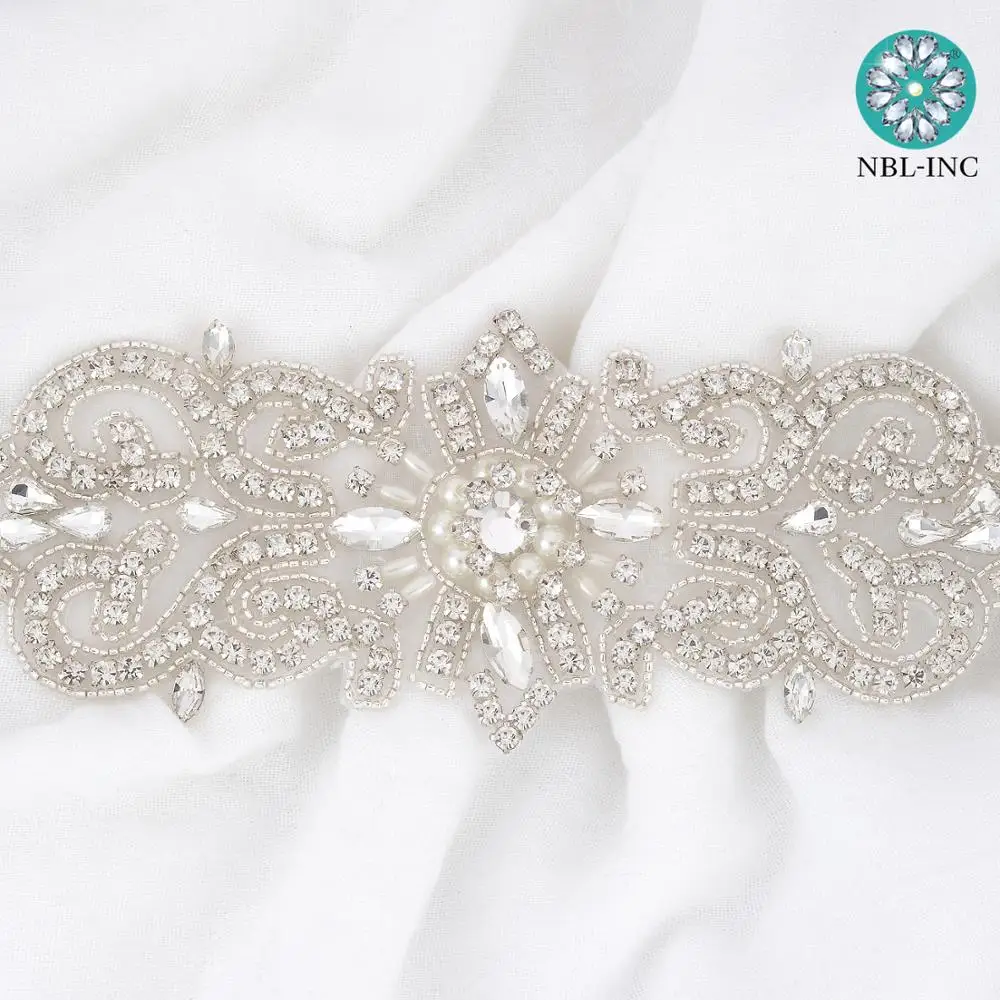 (1 шт.) Свадебные бисером серебряные Кристальные Стразы для аппликации аппликация