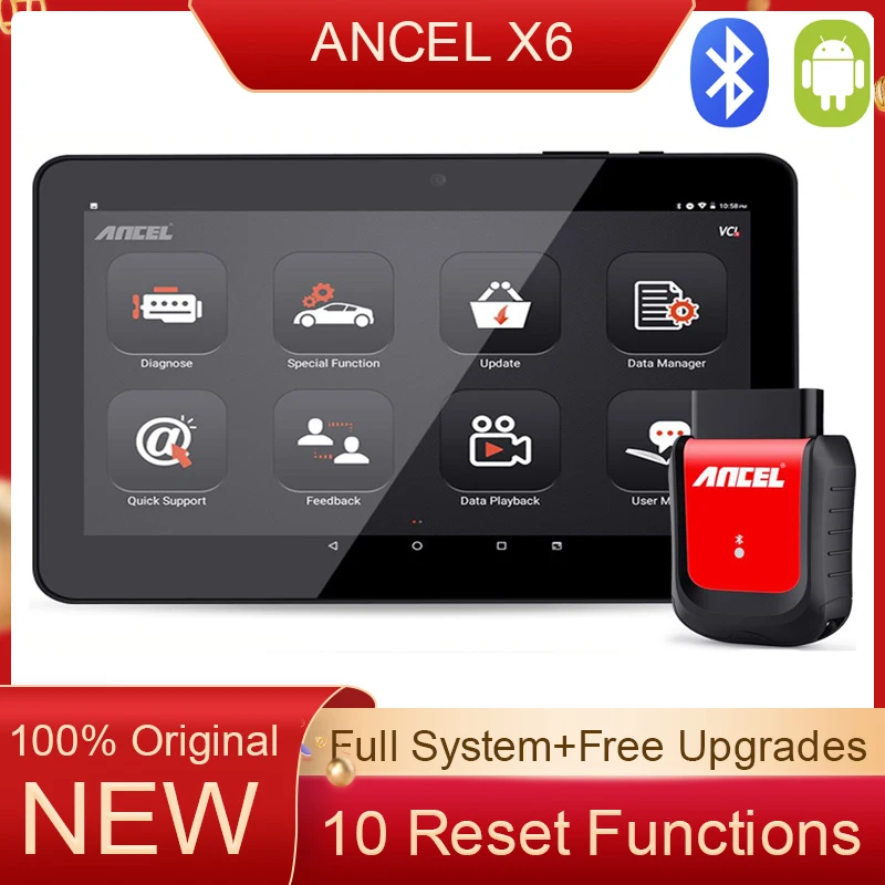 

Ancel X6 Full System Auto Diagnostic Tool Code Reader Engine TPMS DPF IMMO Oil Reset Professional OBD 2 Automotive Scanner