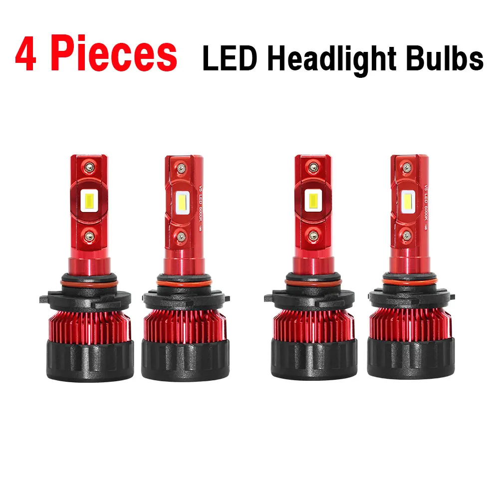 No Canbus Decoder Cawanerl 4 шт. фары автомобиля светодиодный свет дальнего света ближнего света 60 Вт 9000лм 6000 К белый 12 В для Chevrolet Trailblazer 2002-2009 - Цвет: No Canbus Decoder