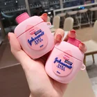 Розовый чехол для детского лосьона, чехол для airpods 1 2, милая детская мягкая силиконовая Противоударная Защитная крышка для наушников airpods 2, чехол