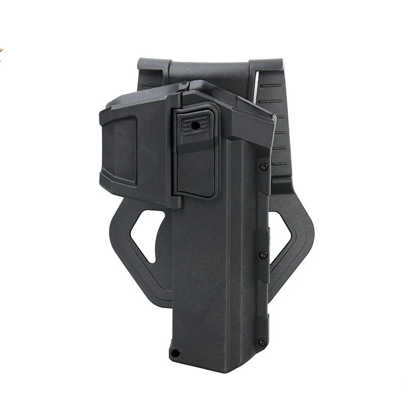 Тактический подвижный пистолет кобуры для G17 G18 с фонариком или лазерным креплением серии Glock правая рука поясная кобура для пистолета - Цвет: Black