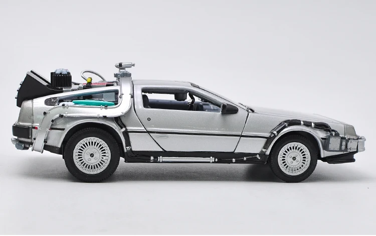 1:24 Масштаб литой авто рисования Office на возраст 1 2 3 машина времени DeLorean DMC 12 модель