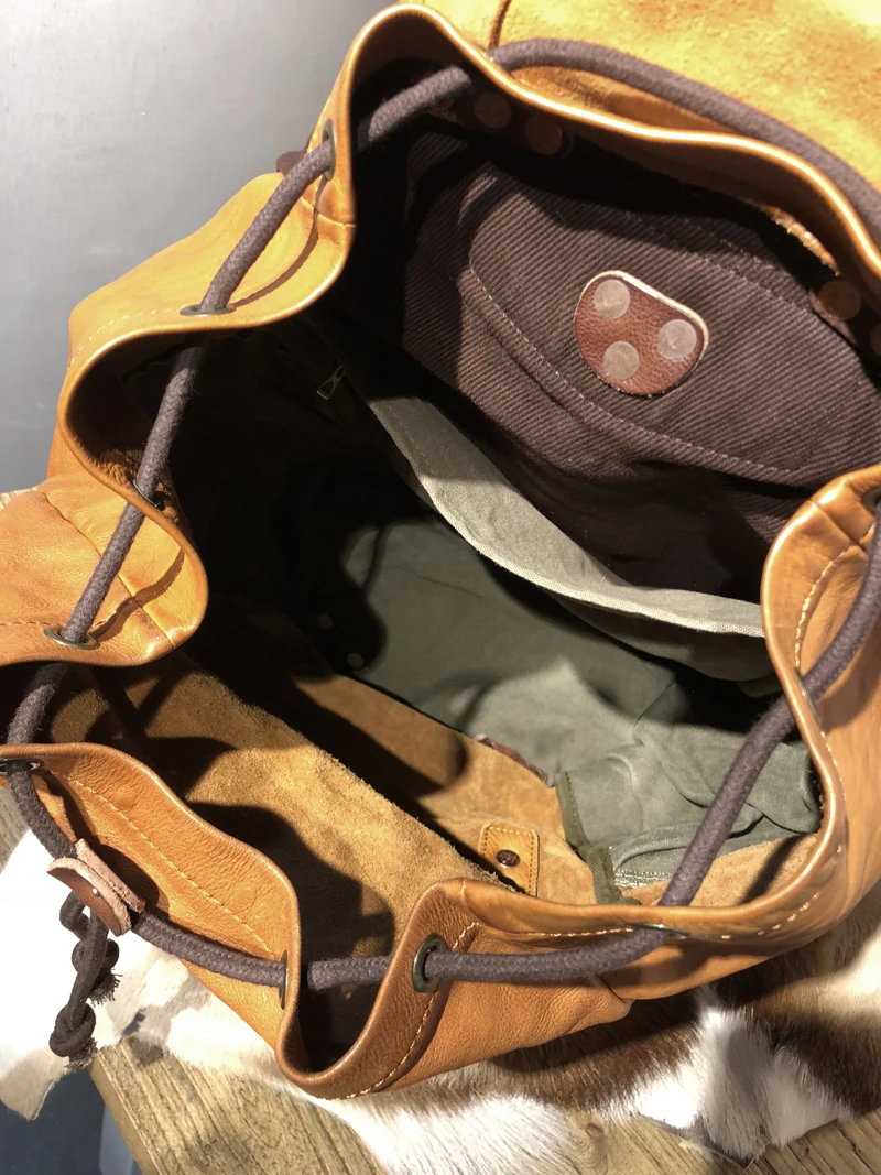 Кожаный рюкзак для мужчин Мужская Ретро дорожная сумка отдыха из натуральной