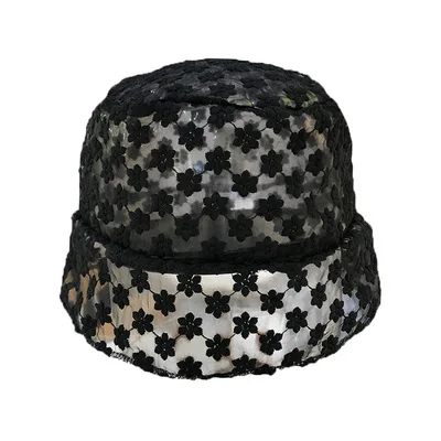 Шляпа женская летняя из тонкого кружева рыбацкий головной убор с закрывающим