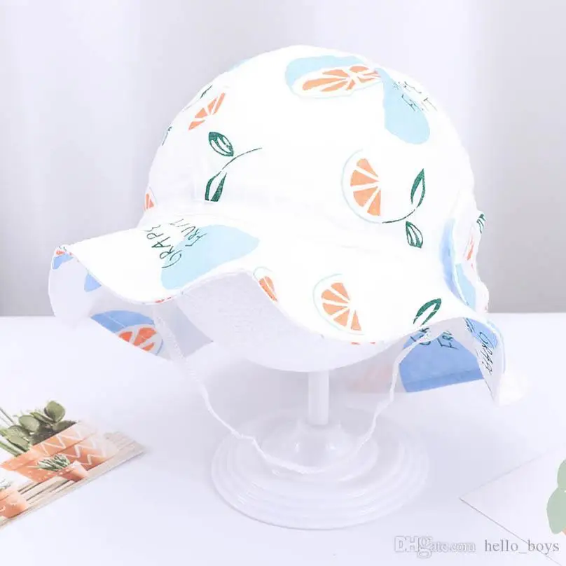 

0-12months Newborn Hat Cotton Fruits Infant Caps Bows Bucket Hat Sweet Toddler Sun Hat Girls Cap Boys Wear Baby Accessories