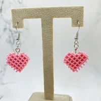 new beautiful and cute heart shaped plaid earrings earrings girls and girls birthday gifts cute earrings jewelry