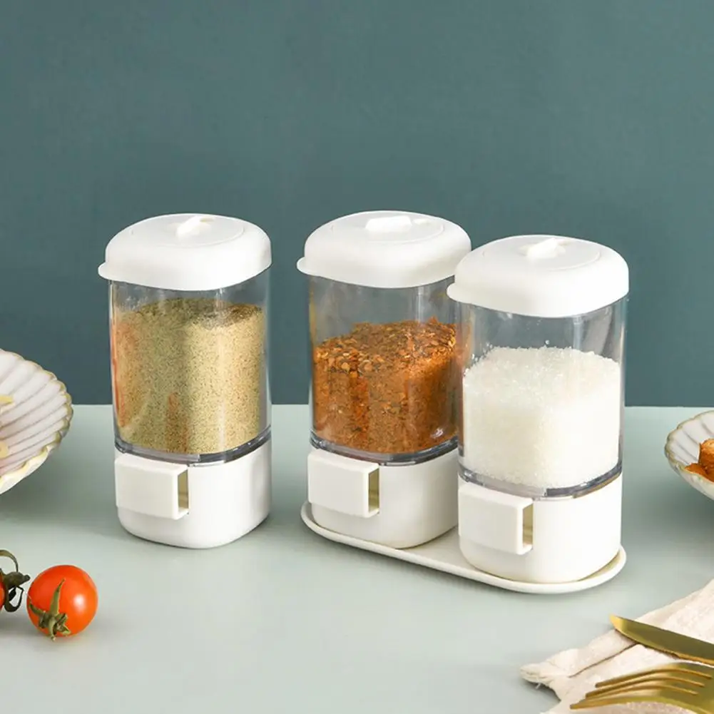 

ABS Practical Seasoning Box Transparent Jar Spice Storage Bottle Silicone Spice Container Transparent for Cooking