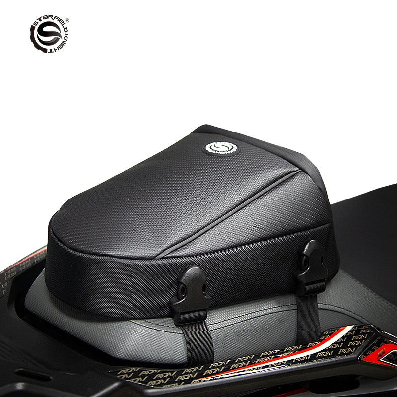 Black Waterproof Motorcycle Rear Seat Bag Retro Chopper Scooter Tail Water Resistant Durable Motorbike Travel Back |