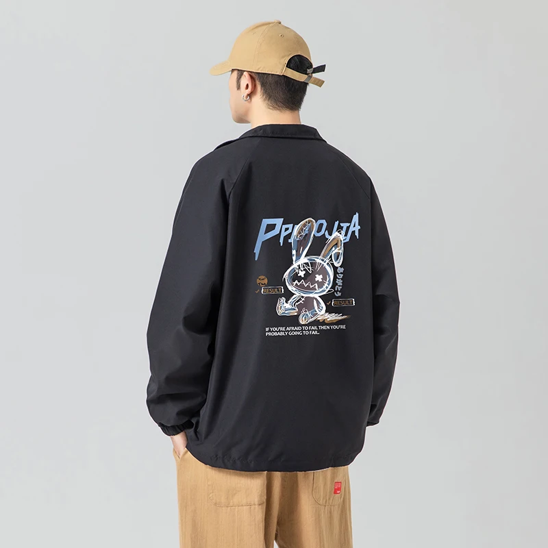 

HFYF 2021 Fall New Large Size Original Folded Ear Rabbit Loose Shadowless Wall Model Trend Boy s Jacket