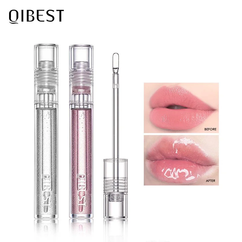 

QIBEST Moisturizer Plumper Lip Gloss Long Lasting Transparent Lipgloss Base Watery Luster Glossy Lip Tint Waterproof Lips Makeup