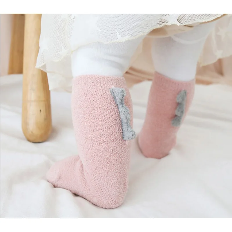 Free Shipping winter Cotton Baby Non-slip Children Coral velvet thickening Girl Boy Dinosaur Socks 3pair/lot 0-5y Unisex |