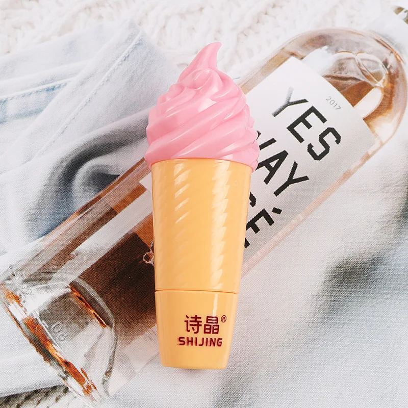 Милый бальзам для губ с фруктовым вкусом и милым мороженым 24 часовой увлажняющий