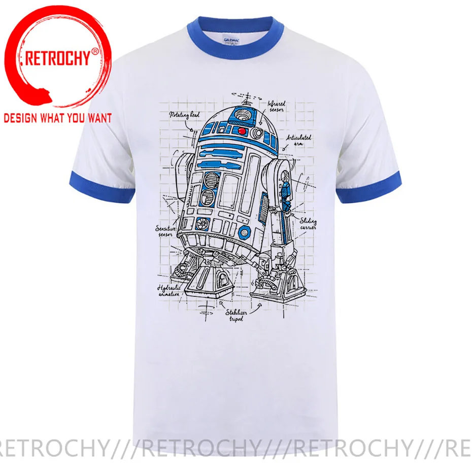 Модная футболка с роботом дроид C3P0 Project мужские футболки джедая фотографией