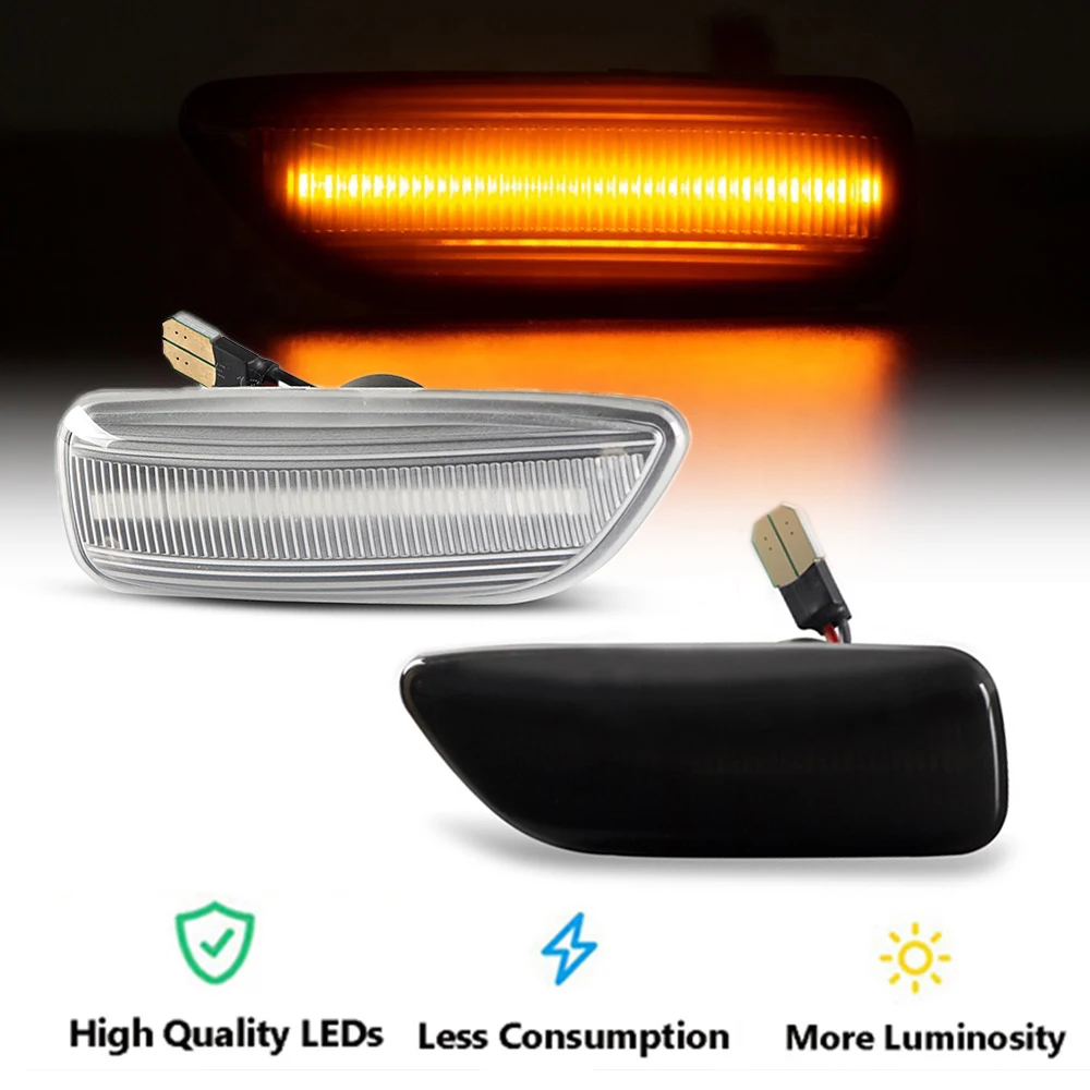 

2Pcs Amber 3W Dynamic LED Turn Blinker Side Marker Light Mudguard For Volvo XC90 S60 S80 MK1 V70 MK2 XC70 30722642