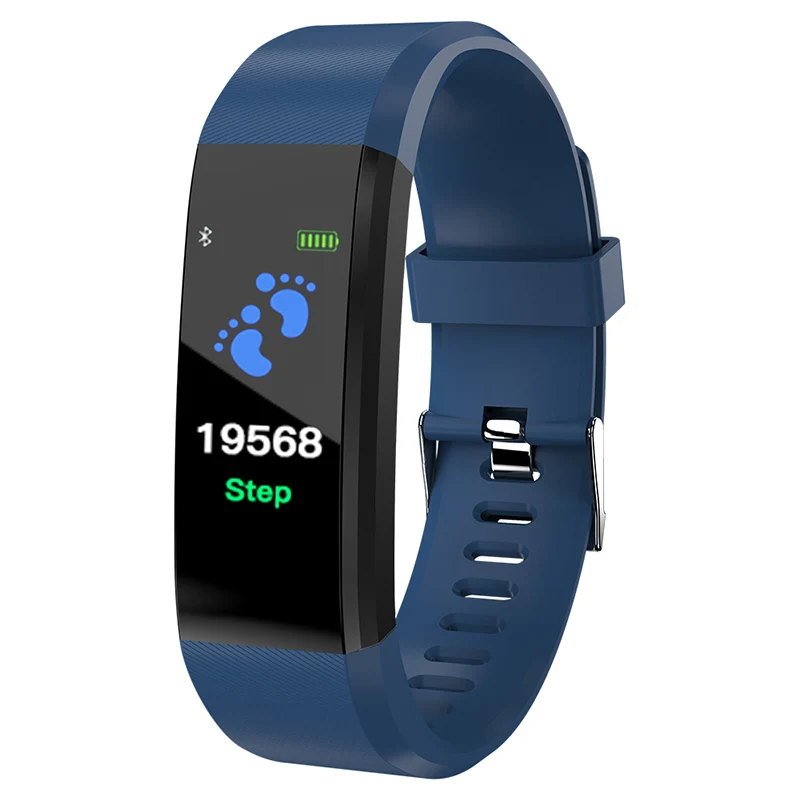 Smartband Blue Умный Браслет, пульсометр, кровяное давление, часы для здоровья, водонепроницаемые умные наручные часы с Bluetooth, браслет, фитнес-трекер - Цвет: Smartband Blue