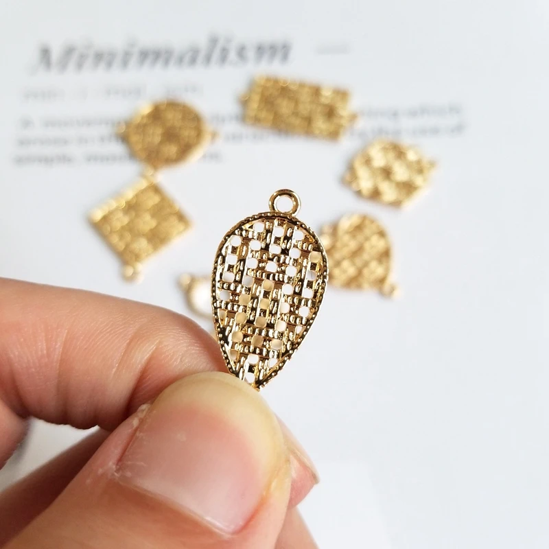 Diy earrings accessories copper alloy technology woven mesh homemade double hanging geometric pendant material | Украшения и