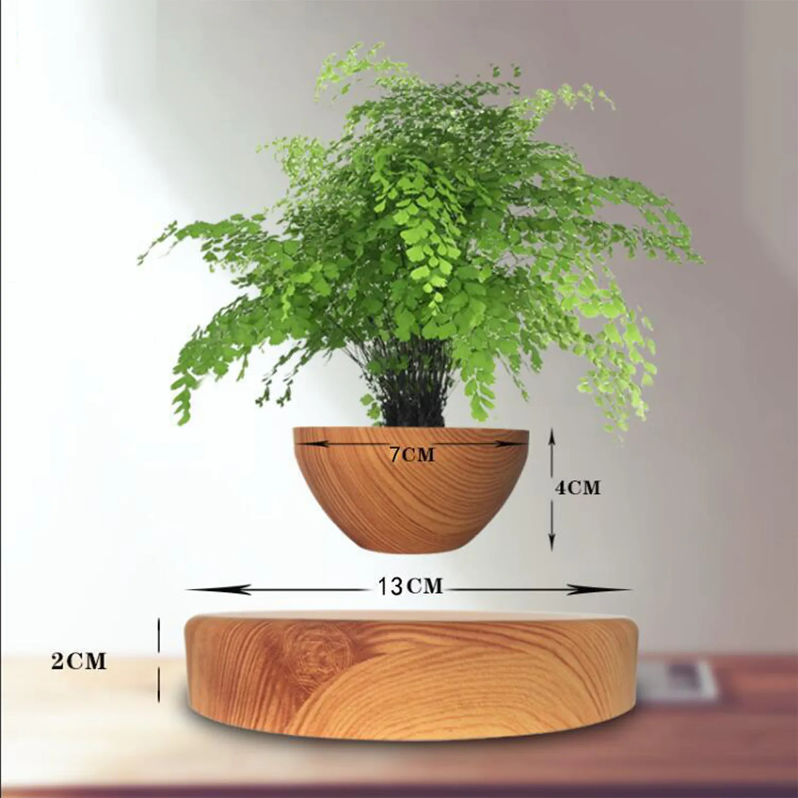 

300g Miniature Plants Creative Levitating Plant Pots Air Floating Spinning Magnetic Suspension Air Plant Pot Us Power Adapter