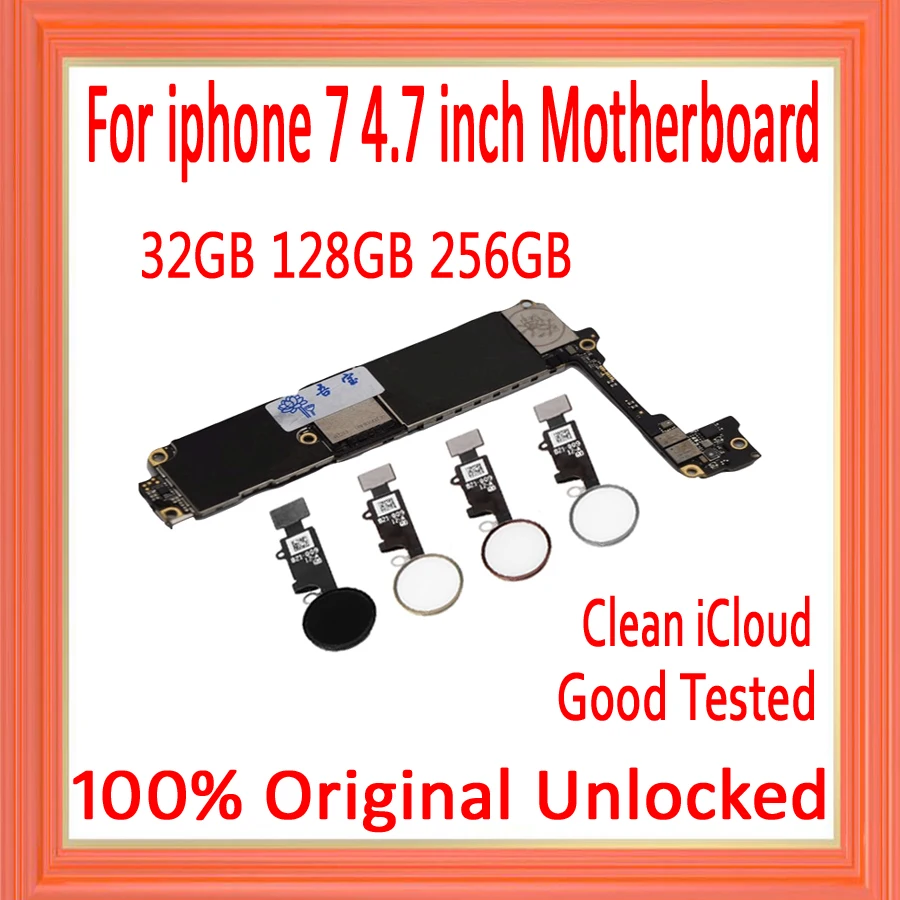 Заводская разблокированная материнская плата для iphone 7 с/без Touch ID 100%