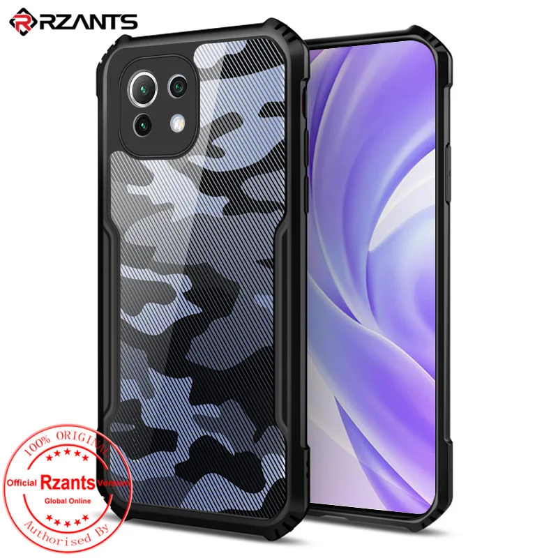

For Xiaomi Mi 11 Lite Case Camouflage Acrylic PC+TPU Anti-knock Armor Back Cover For Mi 11 Lite 4G 5G Coque Fundas Rzants