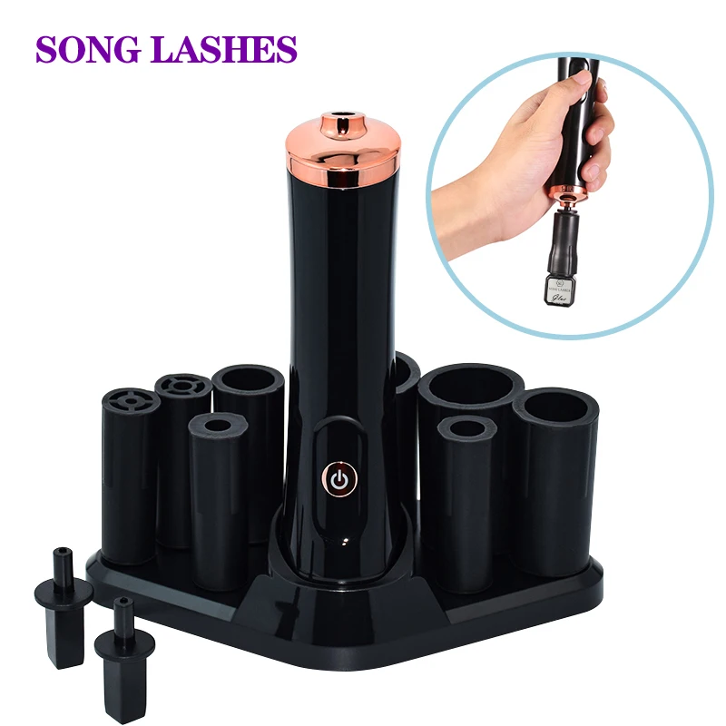Electric Eyelash Glue Shaker for Nail Polish Tattoo Ink Pigment Liquid Shaking Machine with 2pcs Connector 8pcs Cover