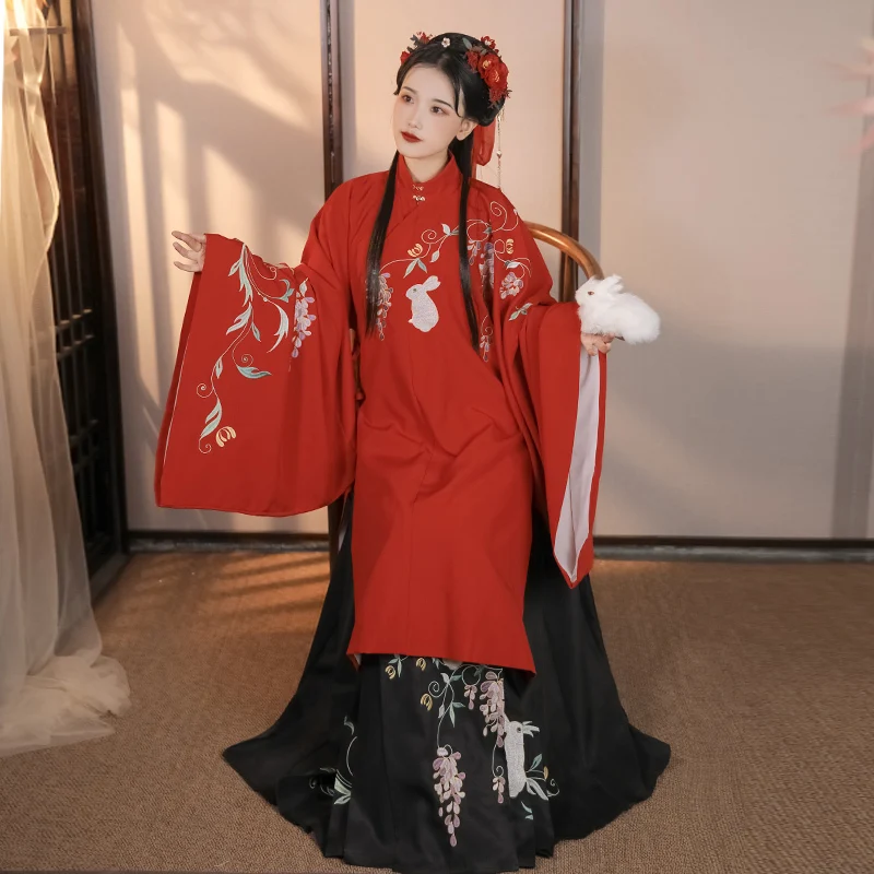 Новинка женское длинное пальто Hanfu Wisp Женский комплект из юбки со свинцовой