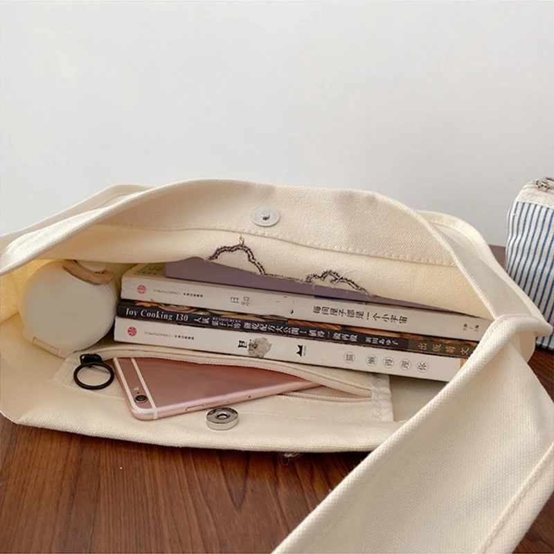 Модная женская Холщовая Сумка через плечо с медведем вместительная школьная