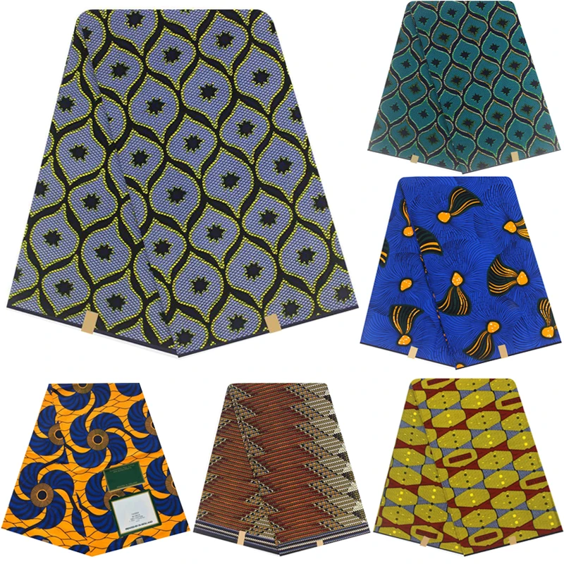 

Ankara African Prints Batik Fabric Real Wax 100% Cotton Sewing Material For Wedding Dress High Quality Africa Tissu 6yards