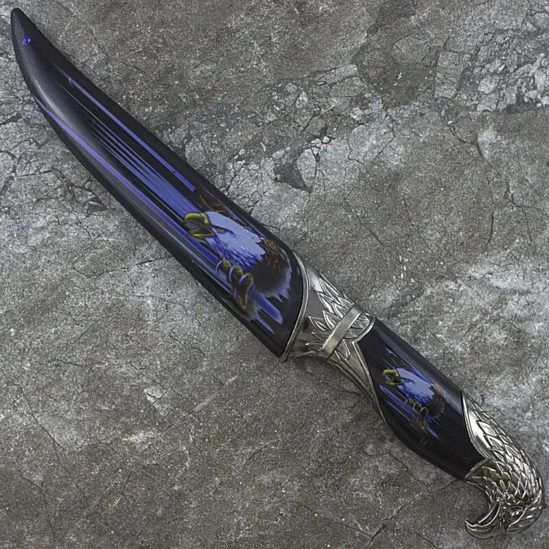 

13" EAGLE HEAD DAGGER KNIFE w/ COLLECTOR'S SHEATH Fantasy Steel Hunting Blade