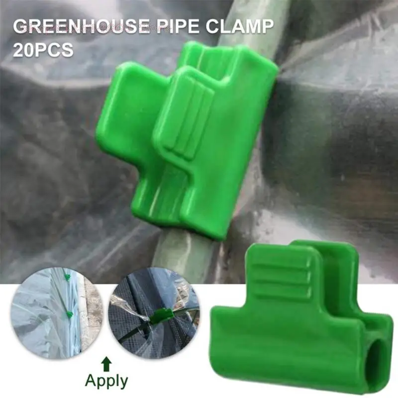 

24X Pipe Clamps Plant Stakes Greenhouse Film Row Cover Netting Tunnel Hoop Clips