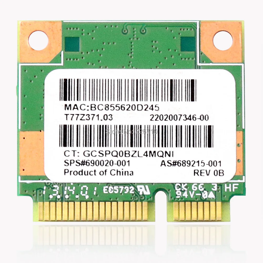 

RaLink RT3290 Half Mini PCI-Express Bluetooth3.0 Wlan Wireless Card SPS:690020-001 for HP CQ45 CQ58 DV4 DV6 DM1 G4 G6 Laptop