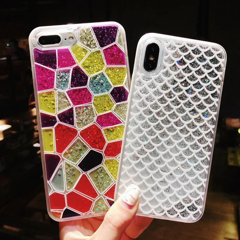 Cute Cupcake Love heart Glitter Shining Phone Case for iPhoneX 8 Plus Soft TPU Back Cover iPhone 6 6s 6plus 7 |