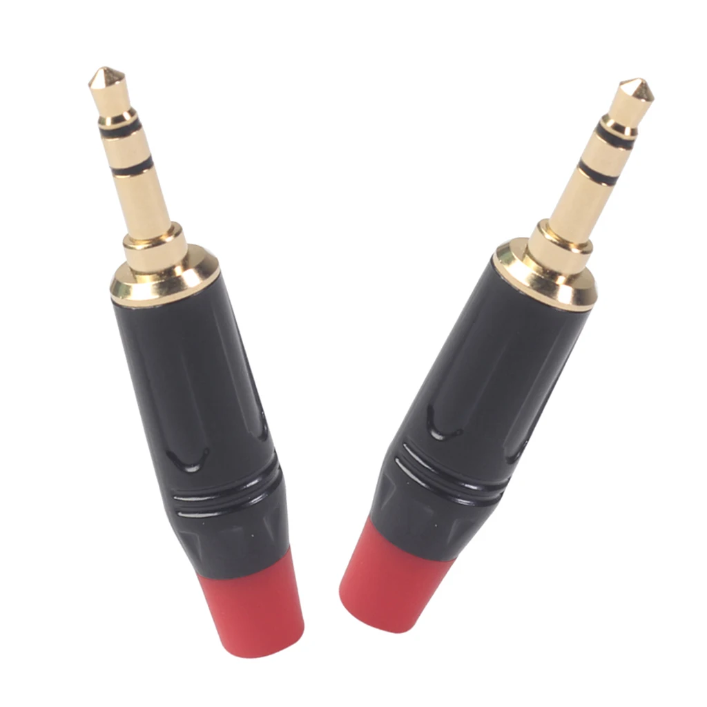 

2 Pieces Alloy 3.5mm Gold Plated Male Plug Connector Stereo Adapter DIY
