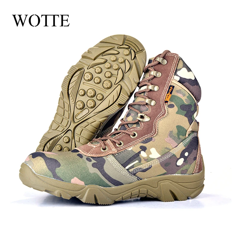 Мужские армейские ботинки черные камуфляжные ботильоны из ткани Оксфорд до