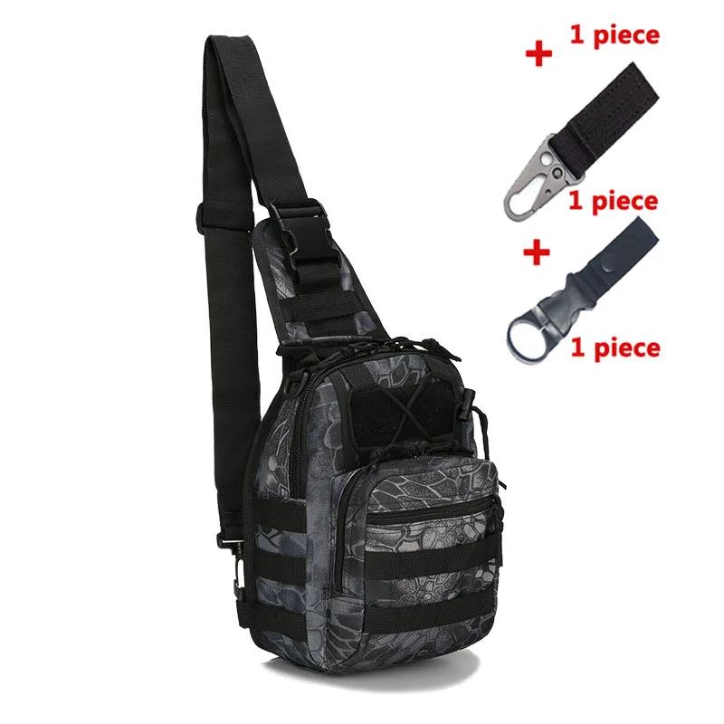 bag with hooks Тактическая сумка на плечо, уличная камуфляжная армейская Военная слинг-рюкзак, рюкзаки для спорта, кемпинга, охоты, путешествий, нагрудная сумка - Цвет: bag with hooks