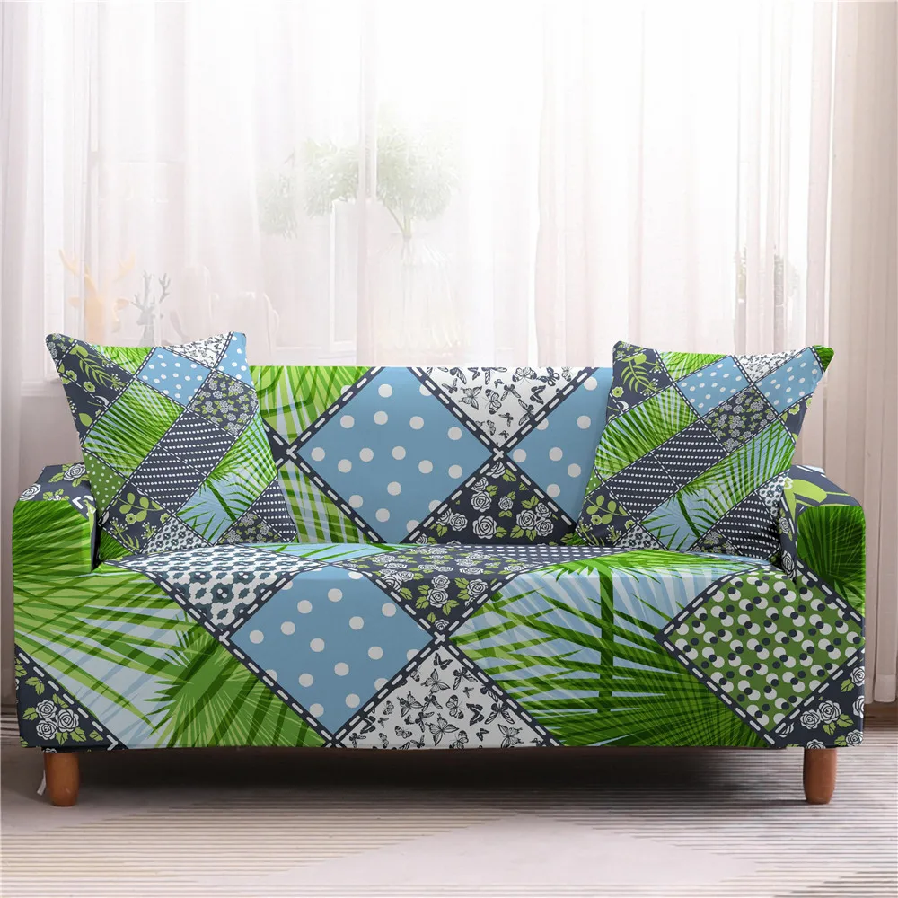 Эластичные Чехлы для дивана с цветочным принтом нескользящий чехол полностью